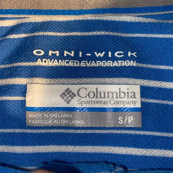 Columbia Omni Wick Polo Mens Size Small Blue Beach Fishing Work Sport Shirt - Picture 5 of 11